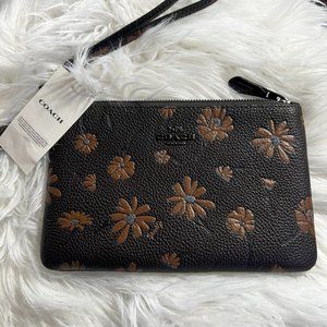 COACH WRISTLET*BROWN W/FLOWERS